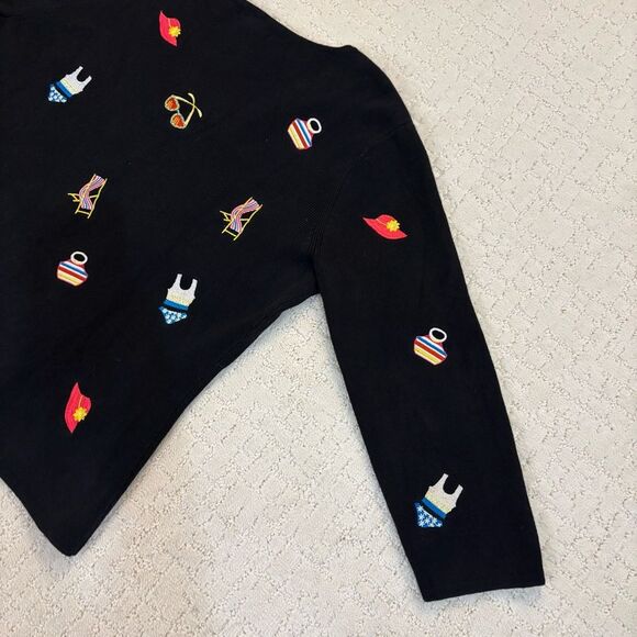Vintage Alexandra Bartlett Sweater Resort wear Black Women's Size Large - Picture 9 of 12